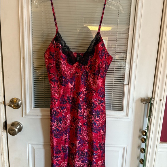 Ambrielle Red Blue Black Floral Lace Chemise Slip Dress Adj Straps Fairy Vibes - Picture 1 of 6